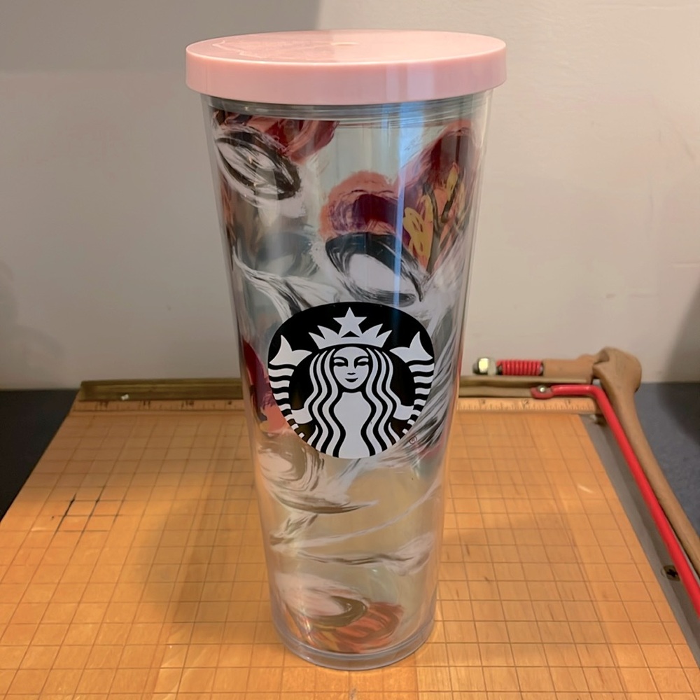 24oz Starbucks floral Tumbler
